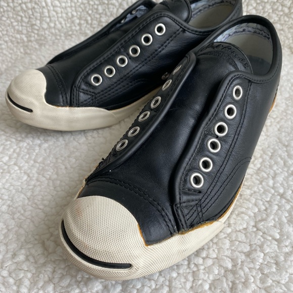 Converse Jack Purcell Unisex Leather Slipon Sneakers - Picture 2 of 16